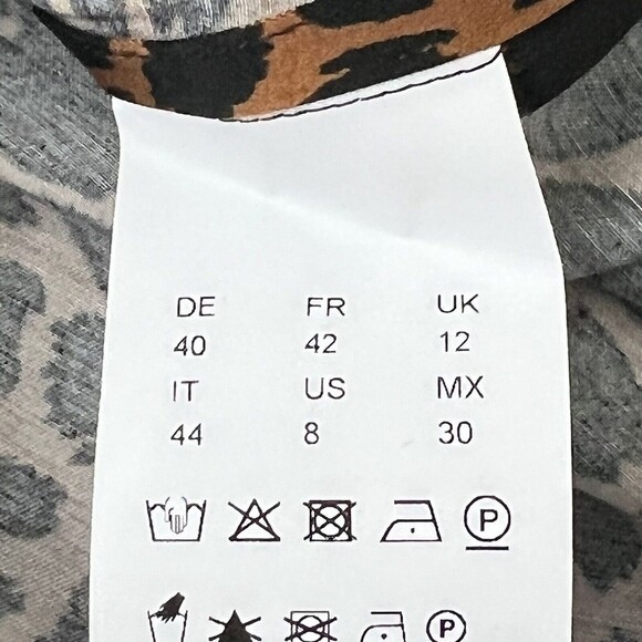 Hugo Boss Size 8 Darkea Long Sleeve Animal Print Midi Satin Dress - Picture 6 of 6